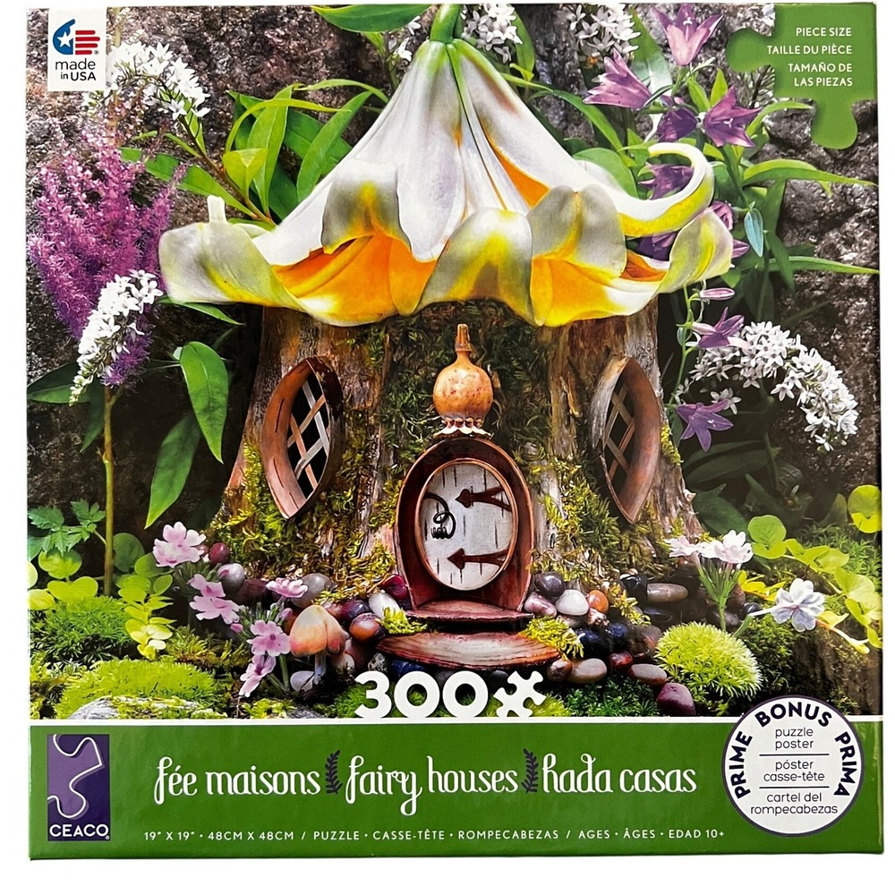 NIB Ceaco Fairy‎ Houses Jigsaw Puzzle 300 Pieces